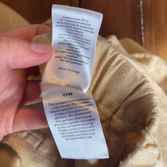 Poetry Cropped Trousers Garment-Dyed Linen in Buttermilk Cream Yellow Lagenlook - Picture 10 of 11